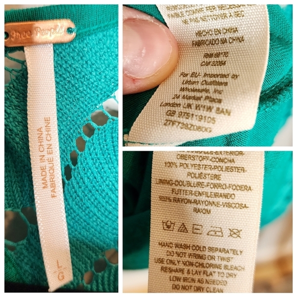 Free People Green Cochet Wild Thing Mini Sheath V Neck Retro - Picture 17 of 17